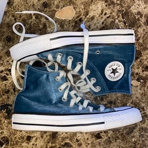 Blue Velvet Converse High Top